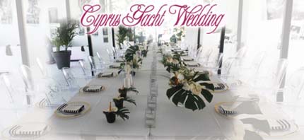 A wedding reception idea - a large stable motor catamaran, available on the coast of Cyprus.