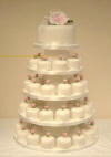 A cascade of wedding cakes - individual and main