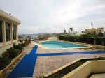 Cavo Maris Beach Hotel patio by the pool - a wedding reception venue in Protaras, Cyprus