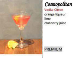 cosmopolotain bar drinks in cyprus for your party - bartenders make it for you