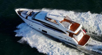 This Princess 88 is available to charter from Cyprus honeymoon and reception perhaps