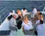 Guests in the cockpit of the yacht