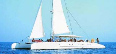 Sailing catamaran for on board wedding reception or event in Cyprus